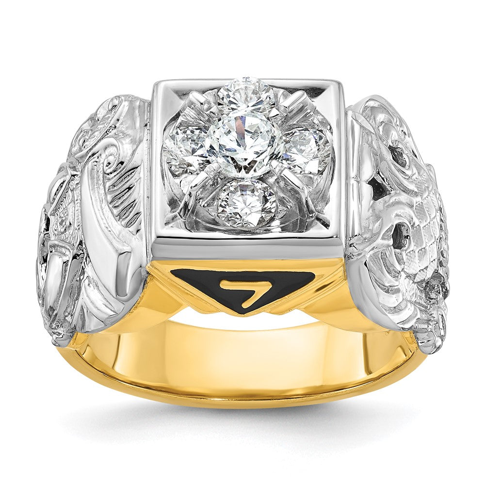 14k Two-tone Men's Double Eagle Masonic Shriner's Ring Mounting