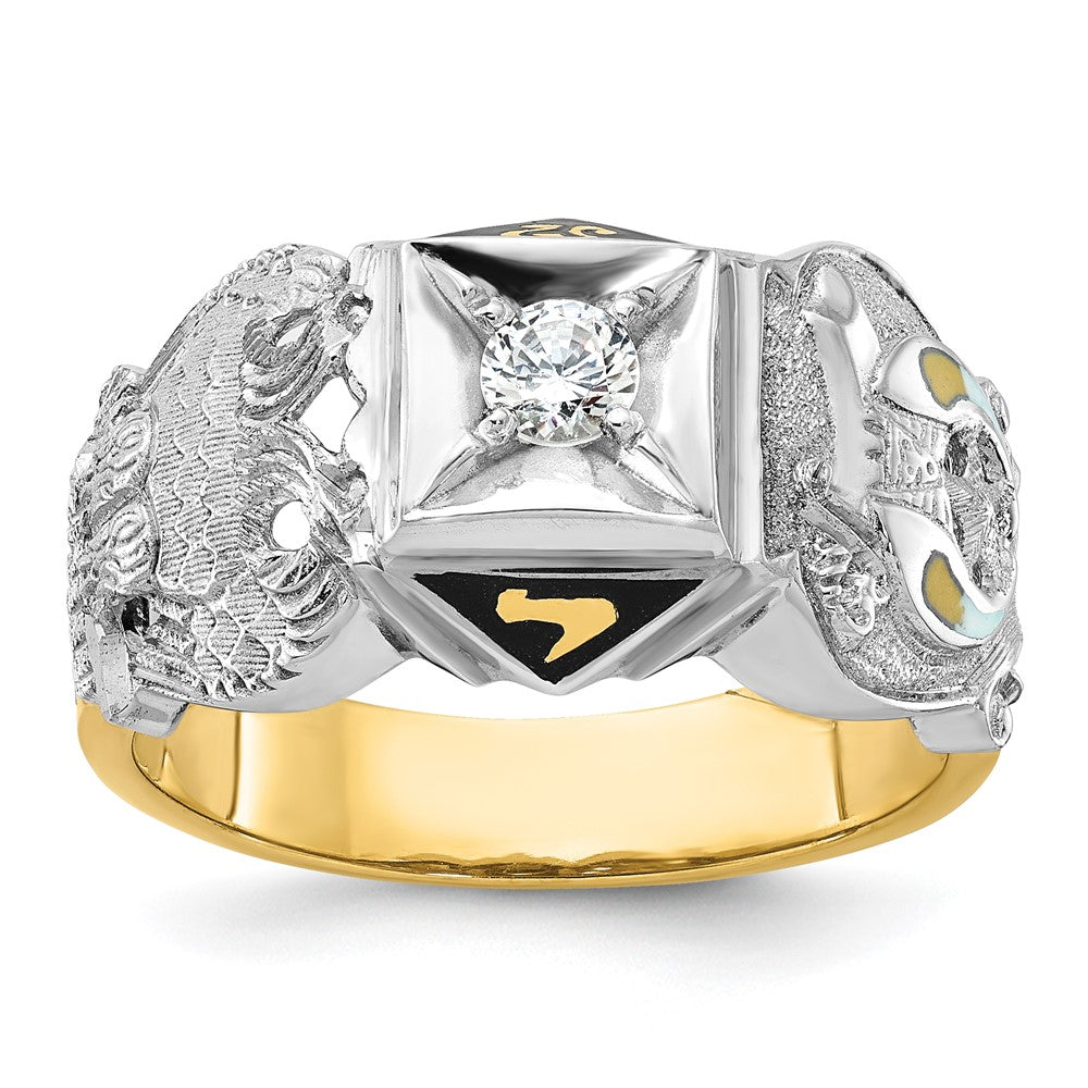 14k Two-tone Men's Double Eagle Masonic Shriner's Ring Mounting
