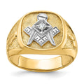 Bague maçonnique Lodge bleue texturée en or blanc 14 carats/rhodium blanc sertie de diamants
