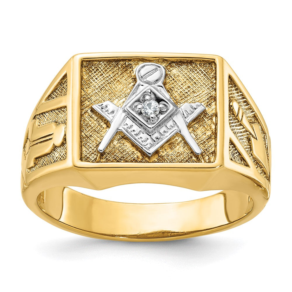 14k Men's Textured Blue Lodge Masonic Ring Mounting