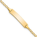 Bracelet gourmette plate 14k avec identifiant
