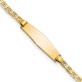 Bracelet jonc à maille ancre plate en forme de losange adouci en or 14 carats