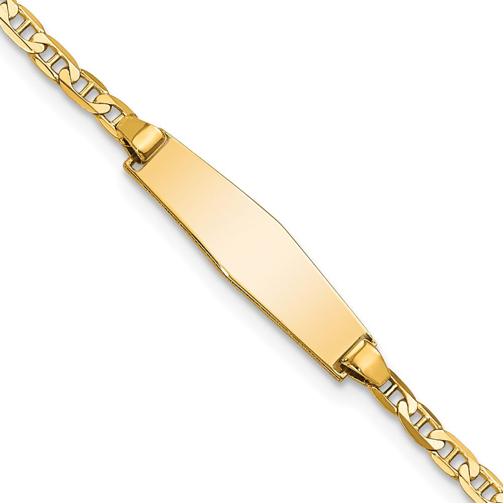 Bracelet jonc à maille ancre plate en forme de losange adouci en or 14 carats