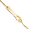 14k Children's Polished Heart ID Bracelet, with 1 in Extender