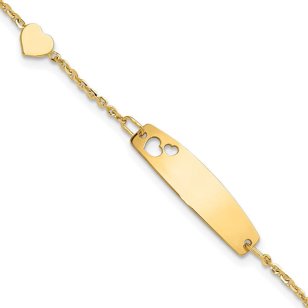 14k Polished Heart Children's ID Bracelet