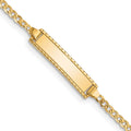 Bracelet d’identification pour bébé/enfant, maille gourmette gravable, 14 carats, 6 pouces