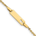 Bracelet gourmette cœur pour enfant en or 14 carats