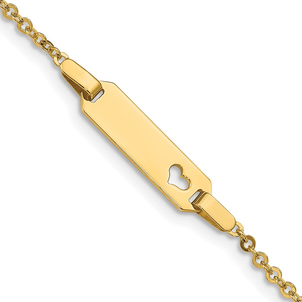 Bracelet gourmette cœur pour enfant en or 14 carats