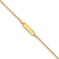 Bracelet d’identification pour enfant en or 14 carats avec papillon