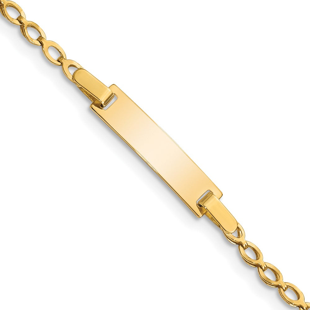 Bracelet d’identité poli en or 14 carats pour enfant