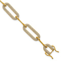 Bracelet à maillons trombone en diamant poli 14 carats