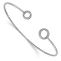 Bracelet jonc flexible à cercles de diamants en or blanc 14 carats