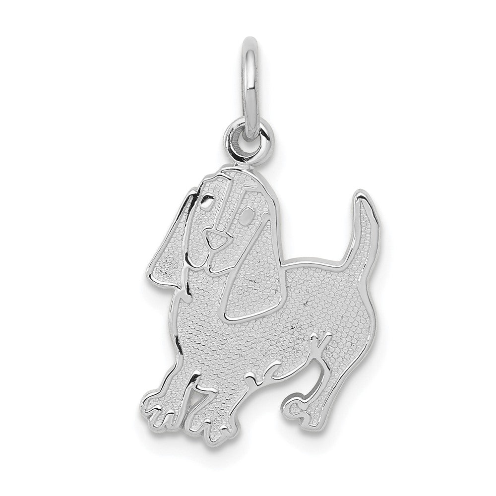 Breloque chien en or blanc 10 carats