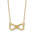 Collier infini avec cœur en or 14k poli