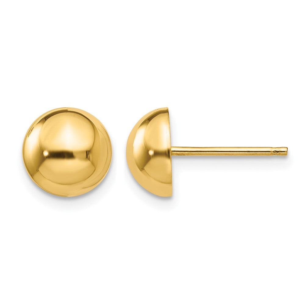 Boucles d'oreilles demi-boules de 8 mm en or 14 carats poli