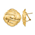 14k Polished and Satin Omega Back Post Earrings