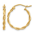 14k Polished 2.25 mm Twisted Hoop Earrings
