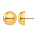 14k Polished 16 mm Half Ball Post Earrings