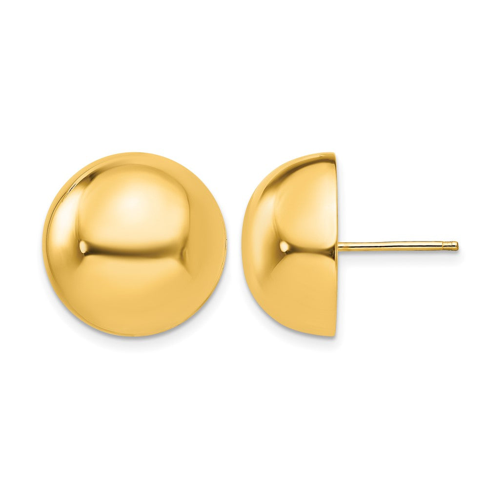 14k Polished 16 mm Half Ball Post Earrings