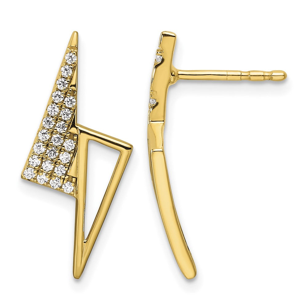 Boucles d'oreilles clous géométriques mode en or 14k poli avec diamant