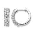Créoles articulées en or blanc 14 carats avec diamants