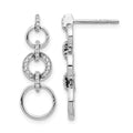 Boucles d'oreilles pendantes fantaisie en or blanc 14 carats et diamants