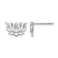 Boucles d'oreilles fleur de lotus en diamant et or blanc 14 carats