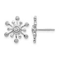 Boucles d'oreilles flocons de neige en diamants et or blanc 14 carats