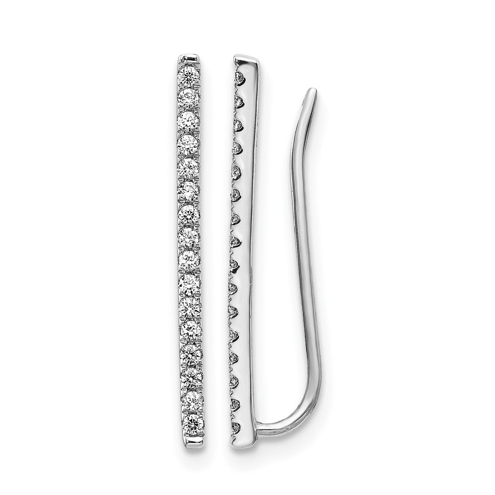 Boucles d’oreilles fantaisie en or blanc 14 carats ornées de diamants