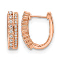 Boucles d’oreilles créoles fantaisie en or rose 14 carats avec diamants