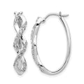 Boucles d'oreilles fantaisie en or blanc 14 carats et diamants