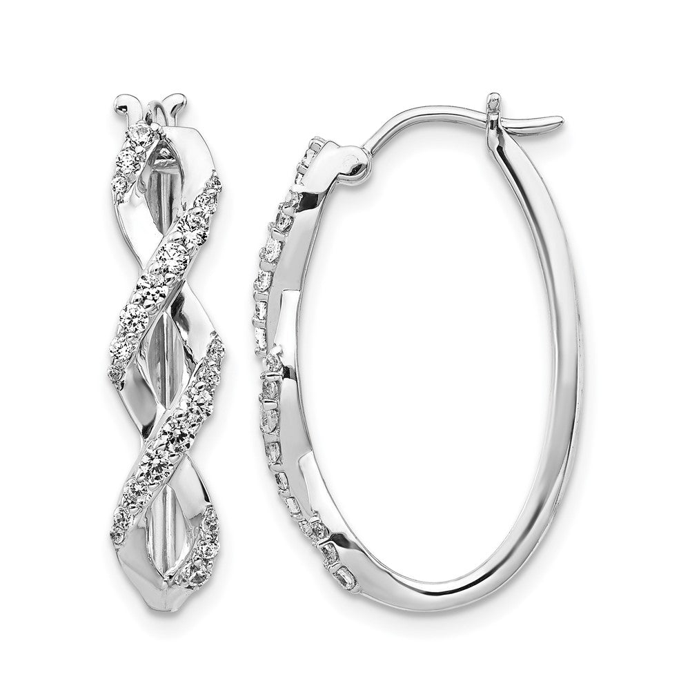 Boucles d'oreilles fantaisie en or blanc 14 carats et diamants