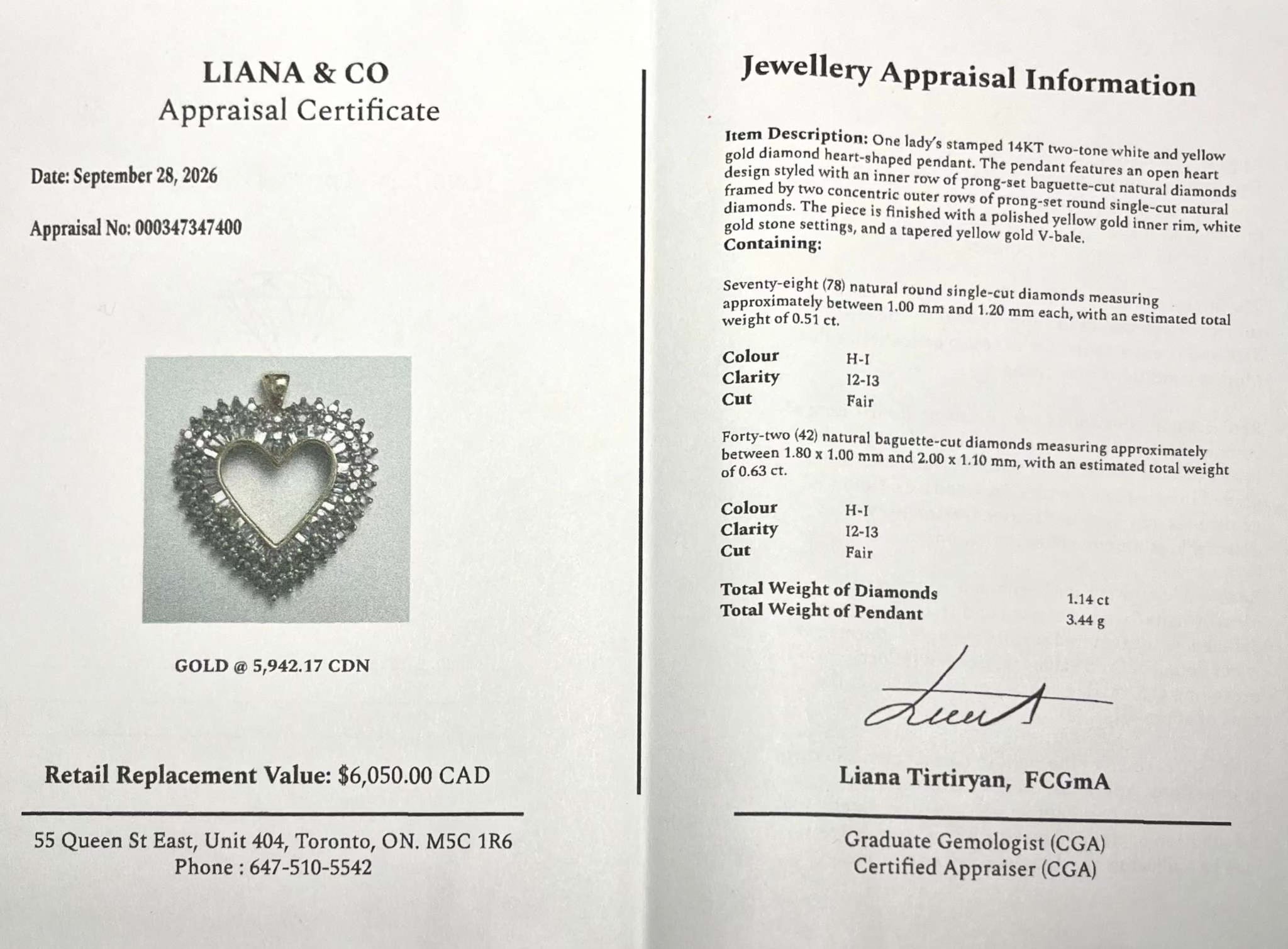100+ Sparkling Diamonds in a Two-Tone Gold Heart