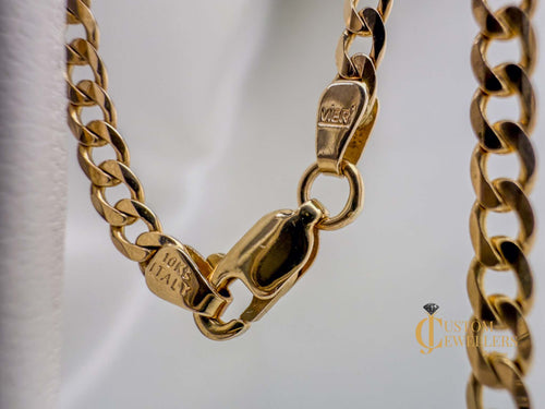 10kt Yellow Gold Cuban Link Chain Stamped Italy
