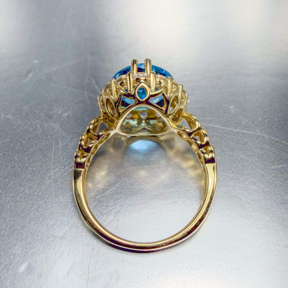 14k Yellow Gold Hand-Finished Cocktail Ring