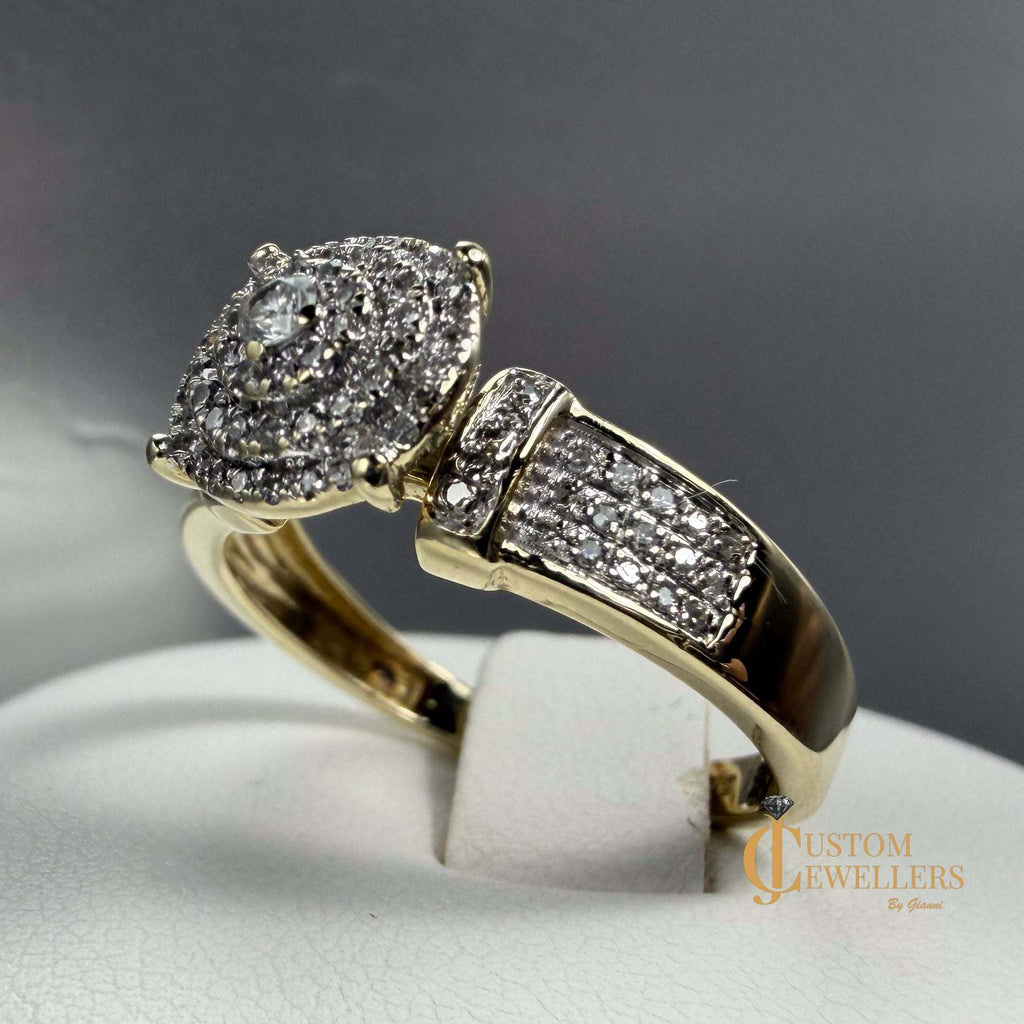 Hand Assembled Diamond Custom Cluster Ring