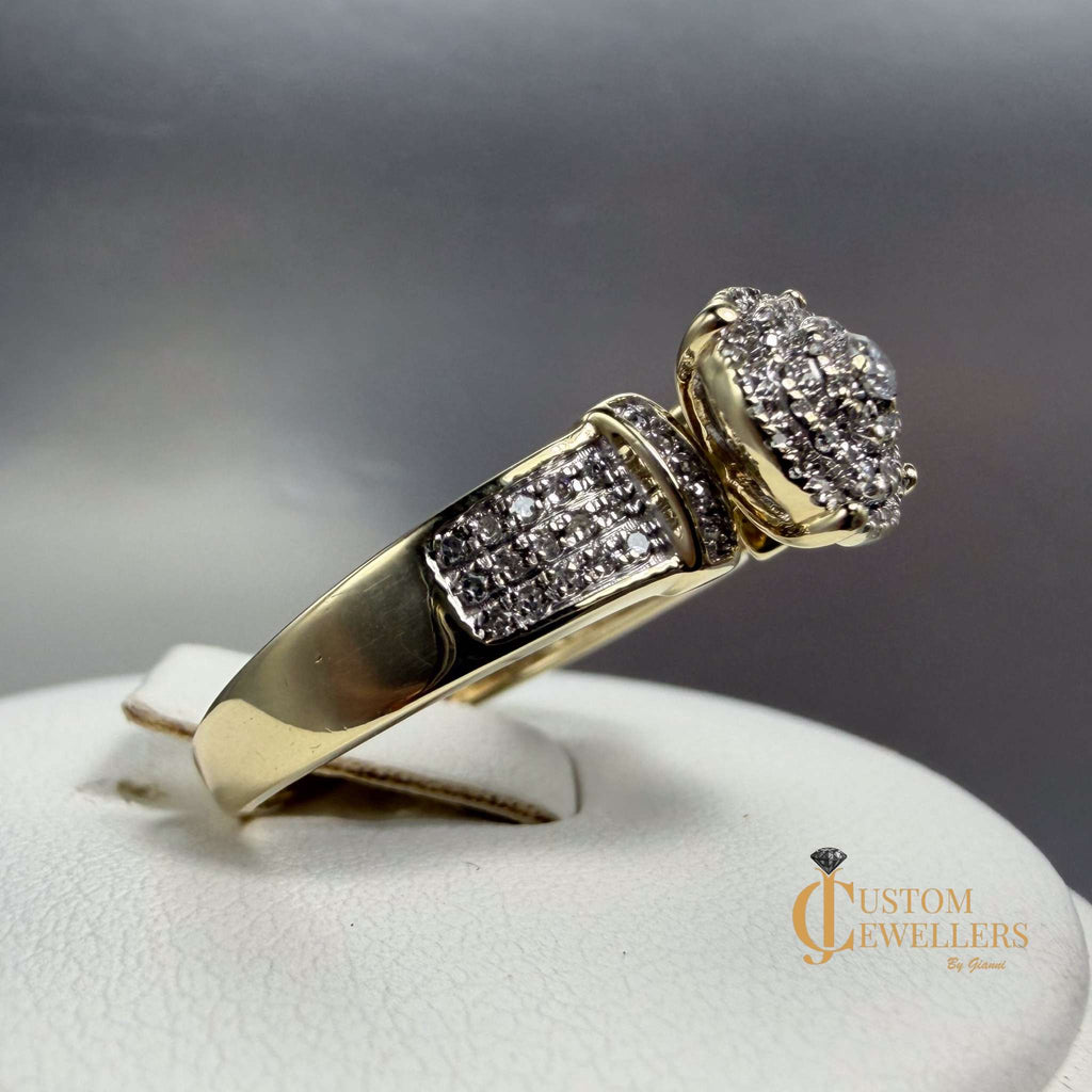 Hand Assembled Diamond Custom Cluster Ring