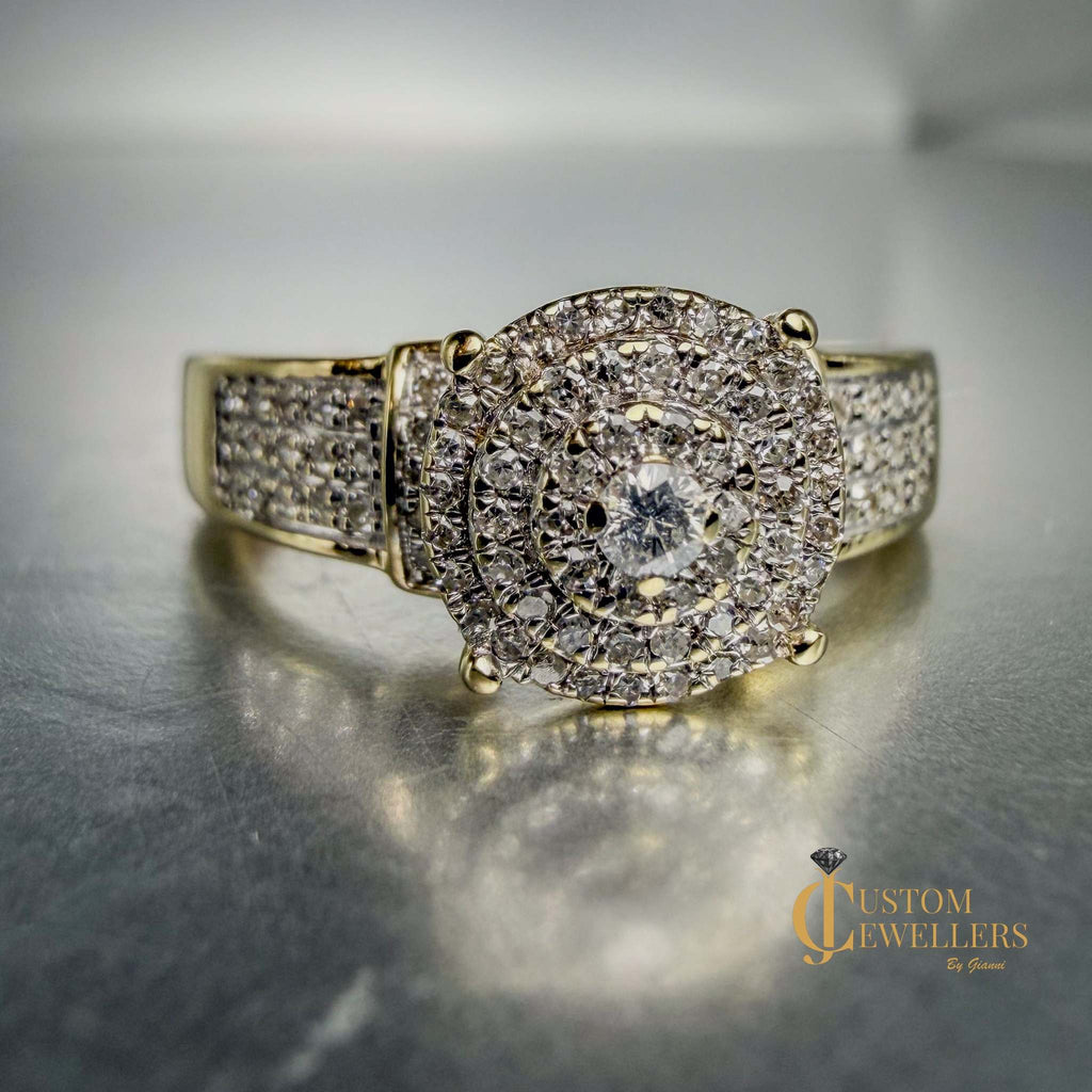 Hand Assembled Diamond Custom Cluster Ring