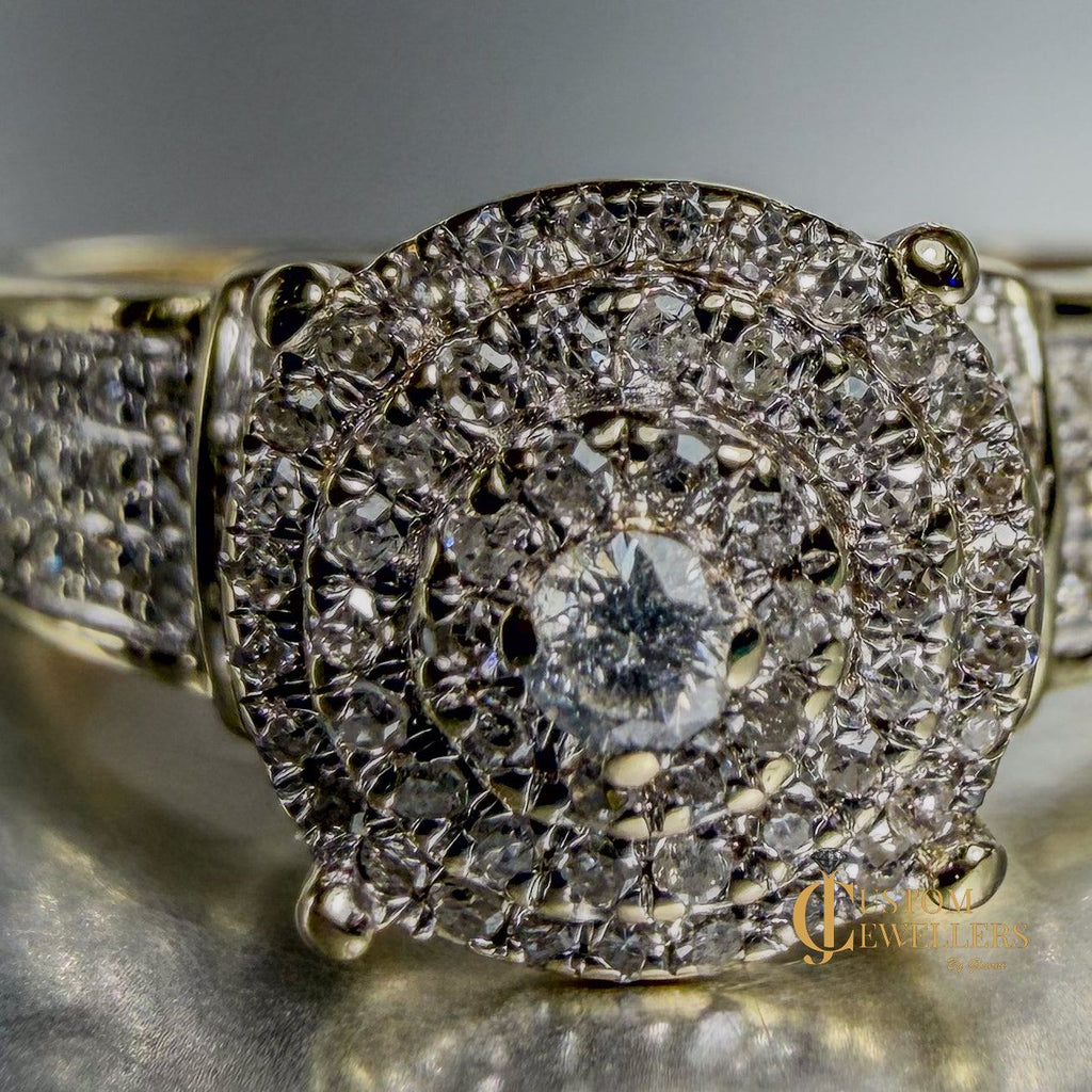 Hand Assembled Diamond Custom Cluster Ring