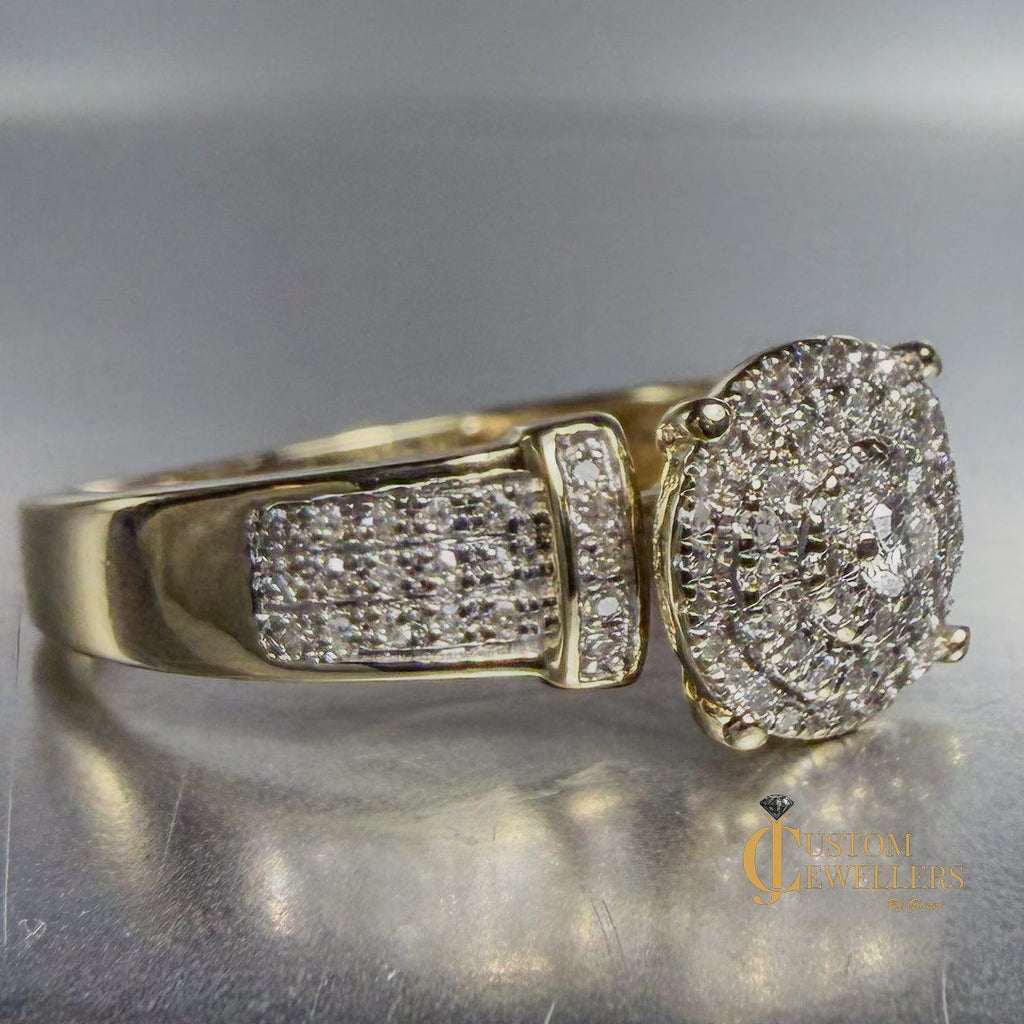 Hand Assembled Diamond Custom Cluster Ring
