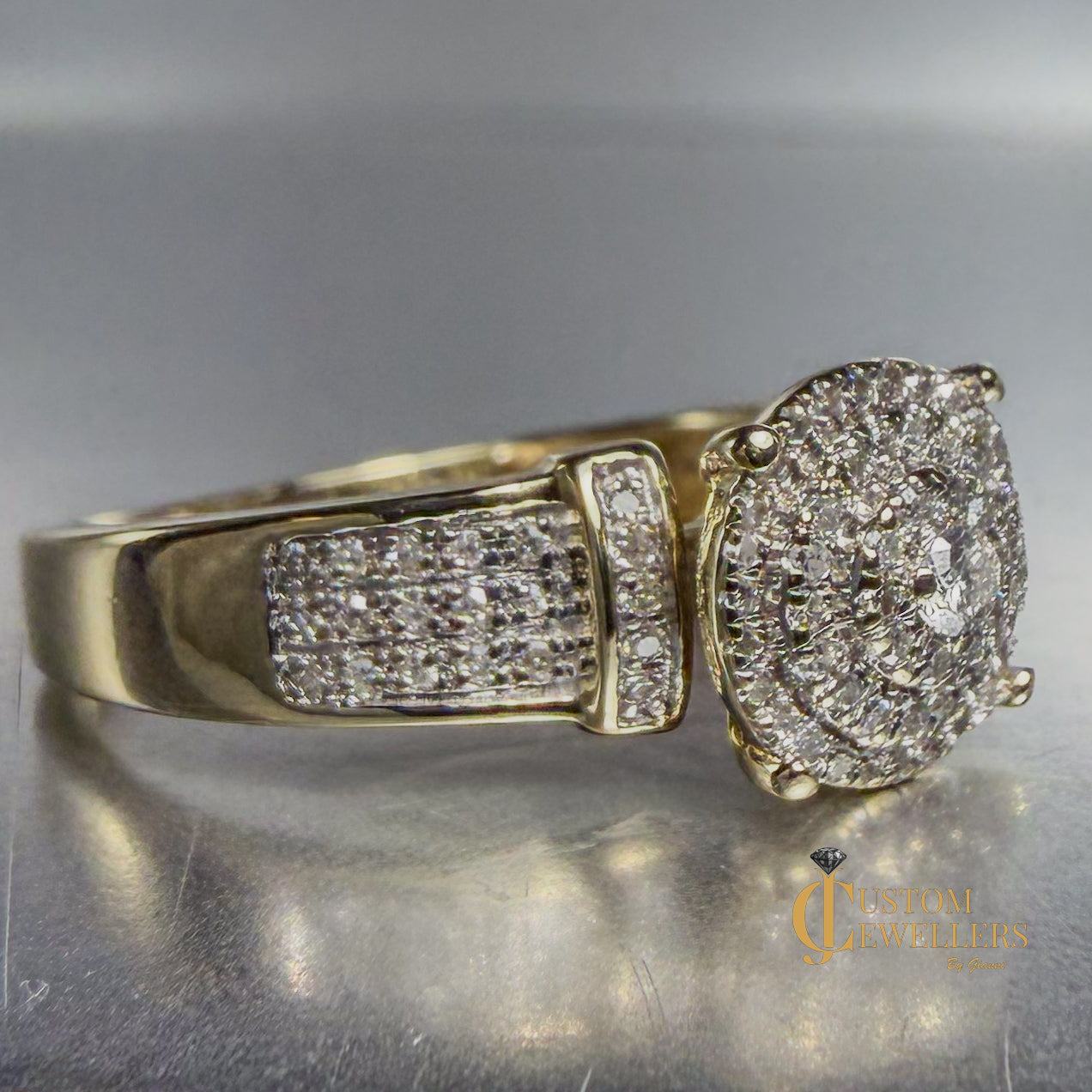 Hand Assembled Diamond Custom Cluster Ring