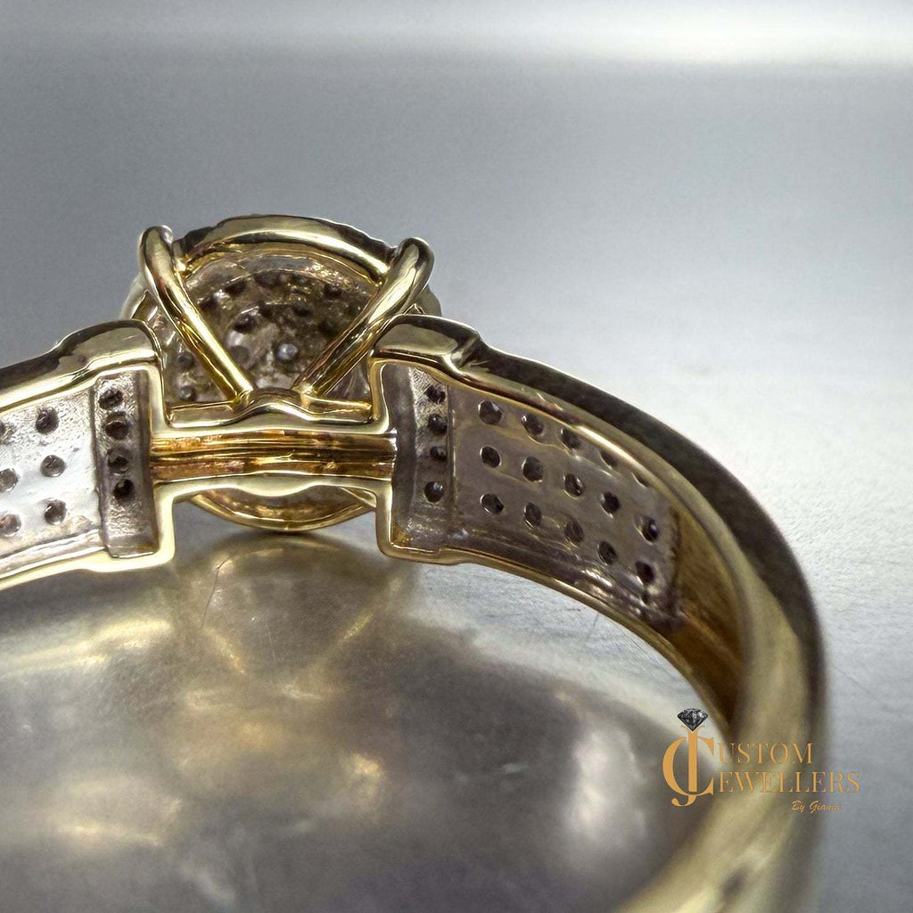 Hand Assembled Diamond Custom Cluster Ring