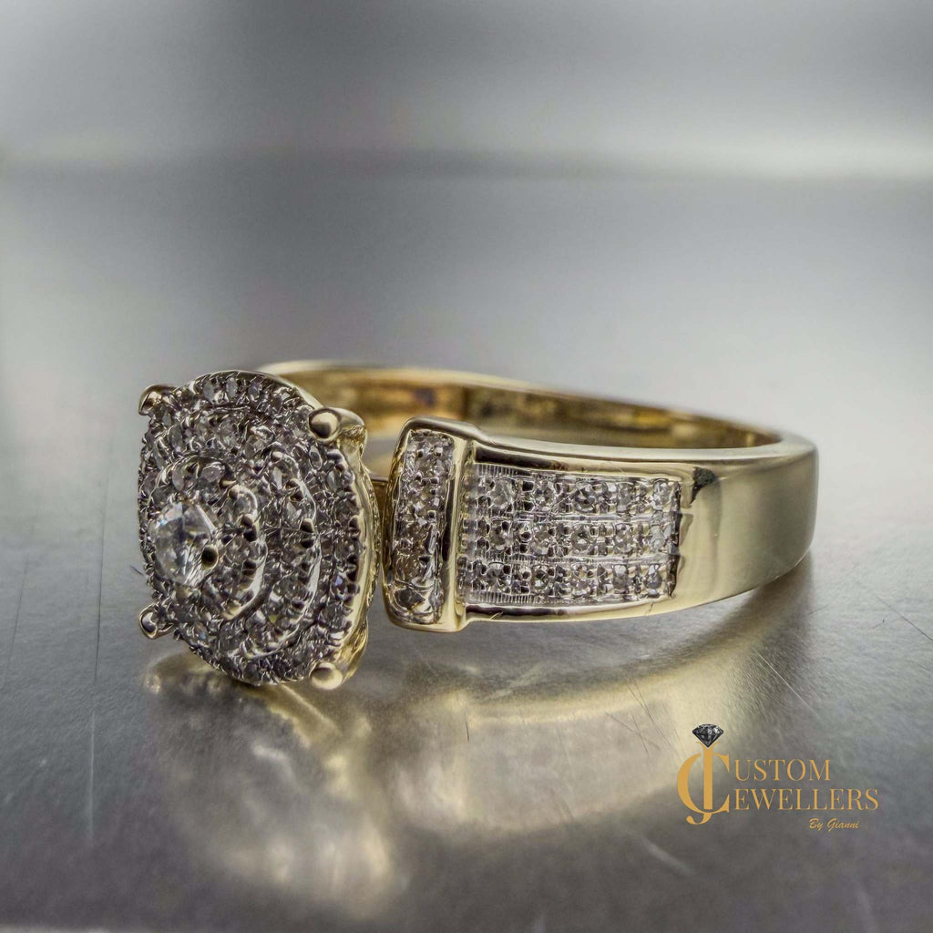 Hand Assembled Diamond Custom Cluster Ring