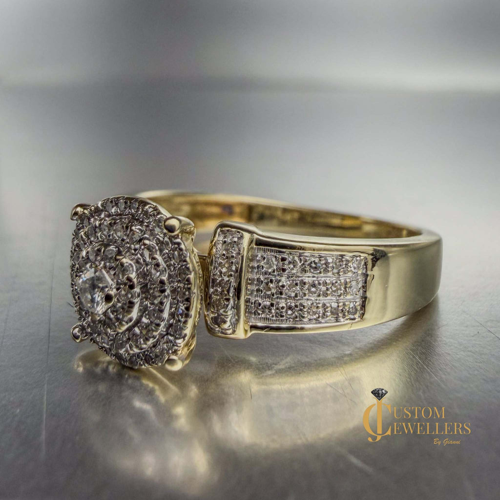 Hand Assembled Diamond Custom Cluster Ring