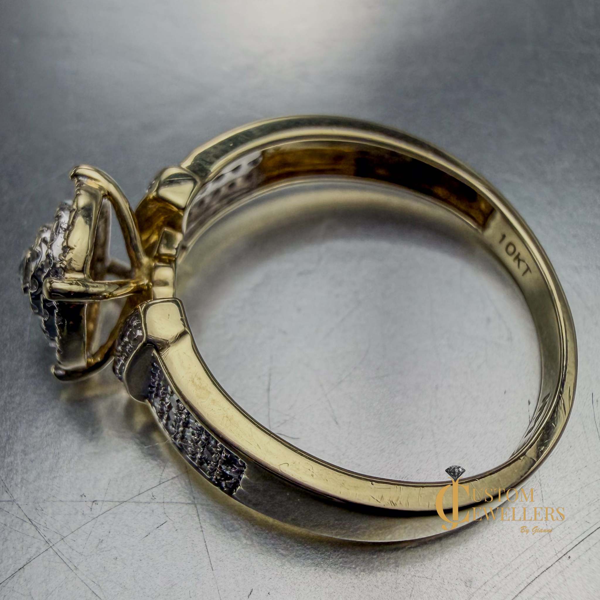 Hand Assembled Diamond Custom Cluster Ring