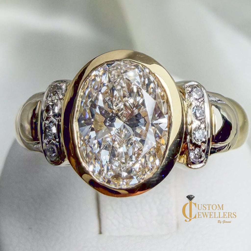 Hand Assembled Custom VVS2 Diamond Ring
