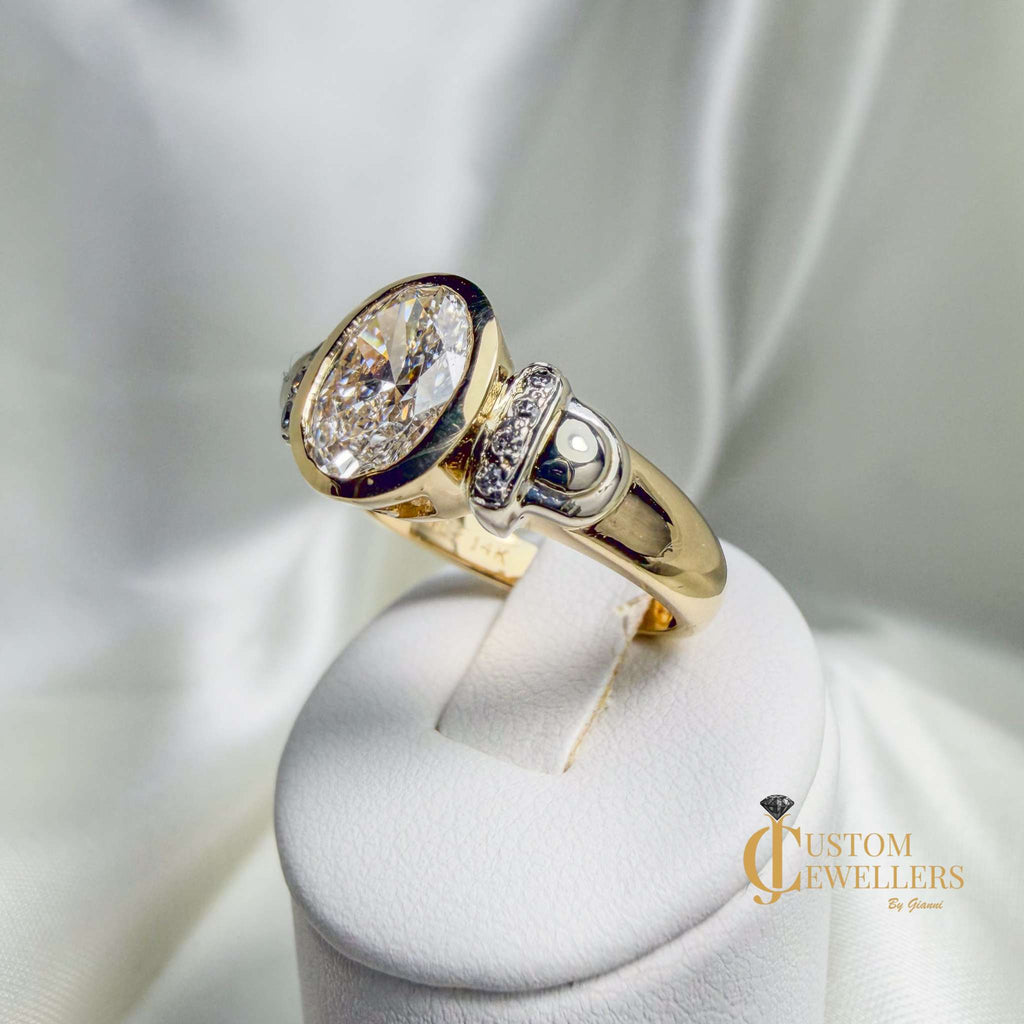 Hand Assembled Custom VVS2 Diamond Ring