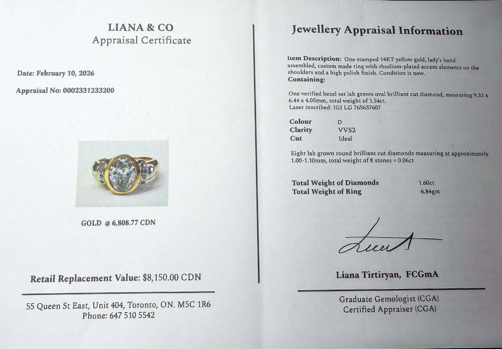 Hand Assembled Custom VVS2 Diamond Ring