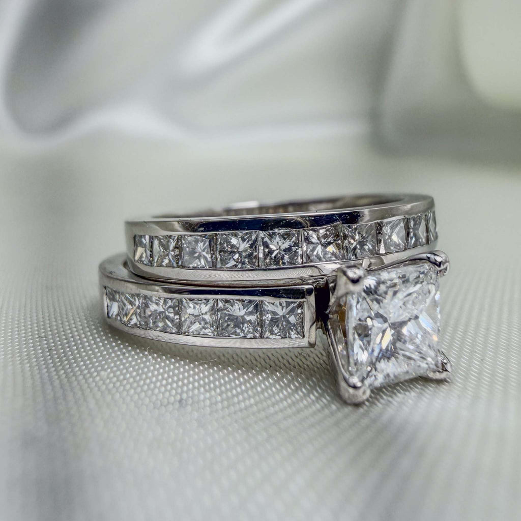 18k White Gold Bridal Rings
