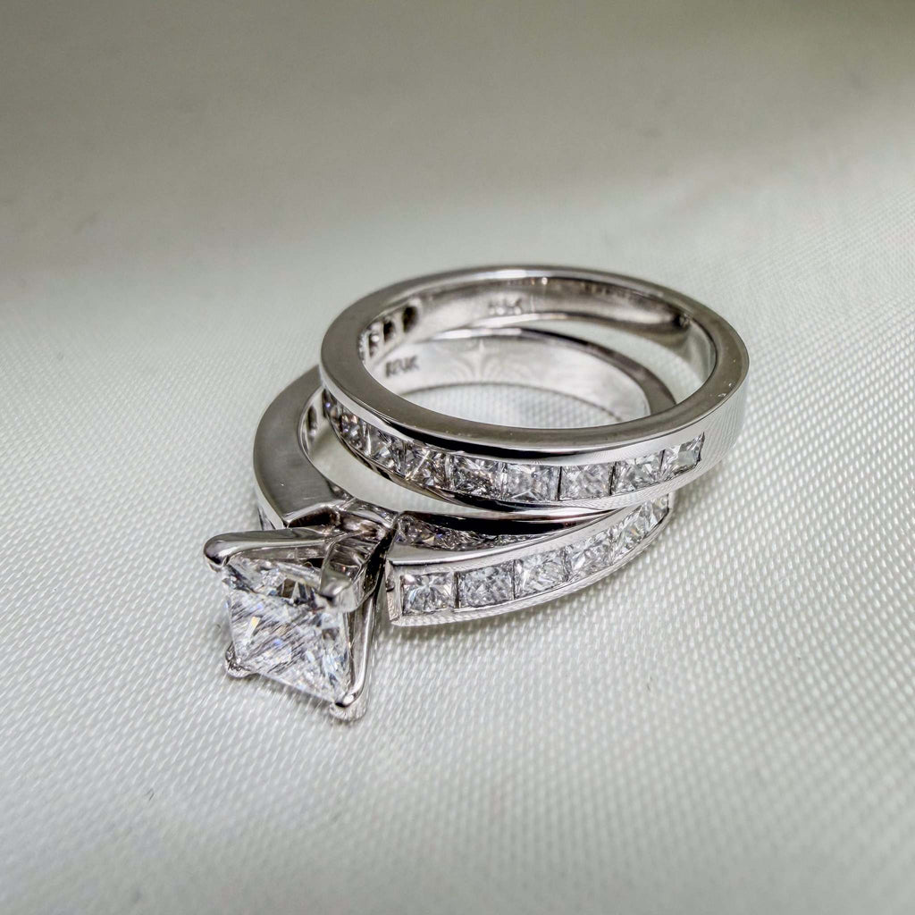 18k White Gold Bridal Rings